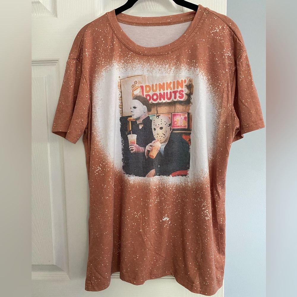 Dunkin' Donuts Halloween Michael Myers & Friday the 13th Jason T-Shirt NWOT